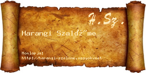 Harangi Szalóme névjegykártya